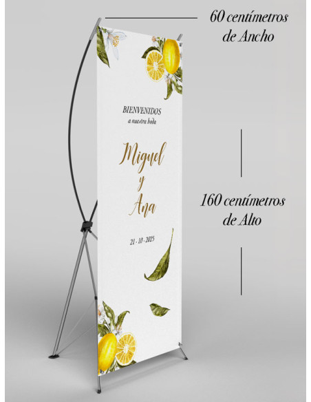 Banners de Bienvenida Bodas modelo Citrus Limones