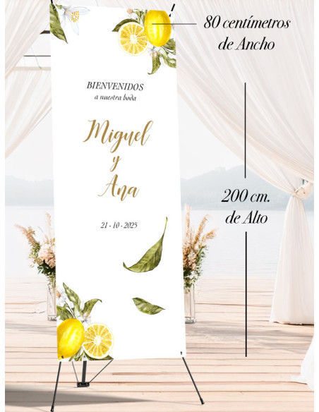 Banners de Bienvenida Bodas modelo Citrus Limones