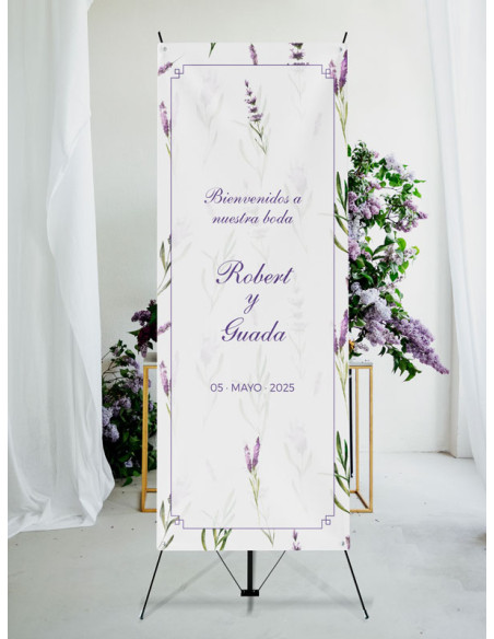 Banners de Bienvenida Bodas modelo Lavanda