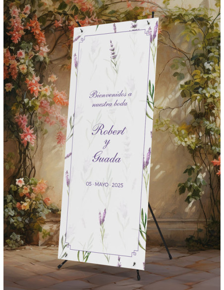 Banners de Bienvenida Bodas modelo Lavanda