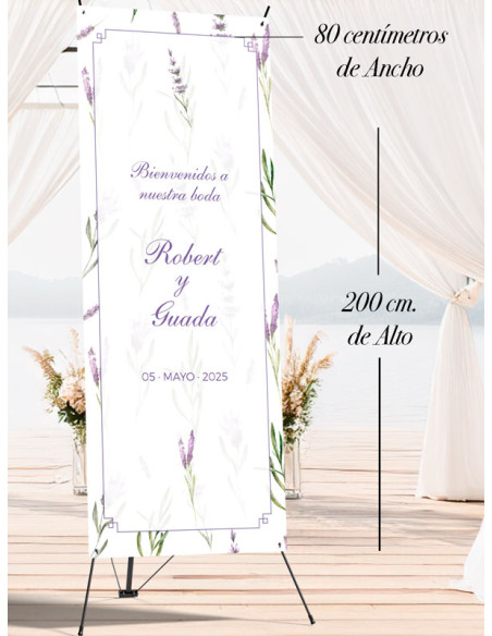 Banners de Bienvenida Bodas modelo Lavanda