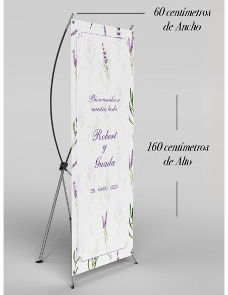 Banners de Bienvenida Bodas modelo Lavanda