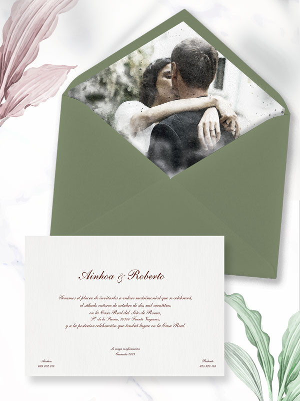 Invitaciones boda acuarela con Foto...