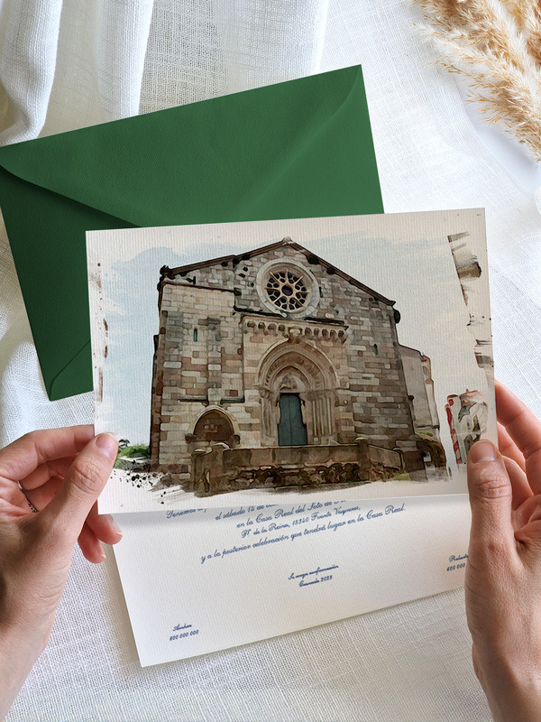 Invitaciones boda acuarela Iglesia de...