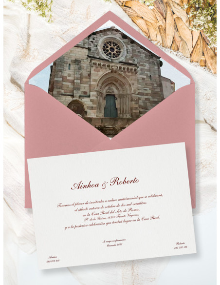 Invitaciones boda acuarela Iglesia de Santiago