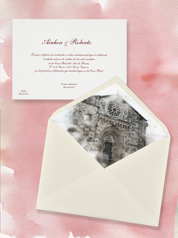 Invitaciones boda acuarela Iglesia de...