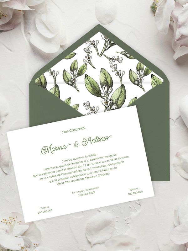 Invitación de boda azaar