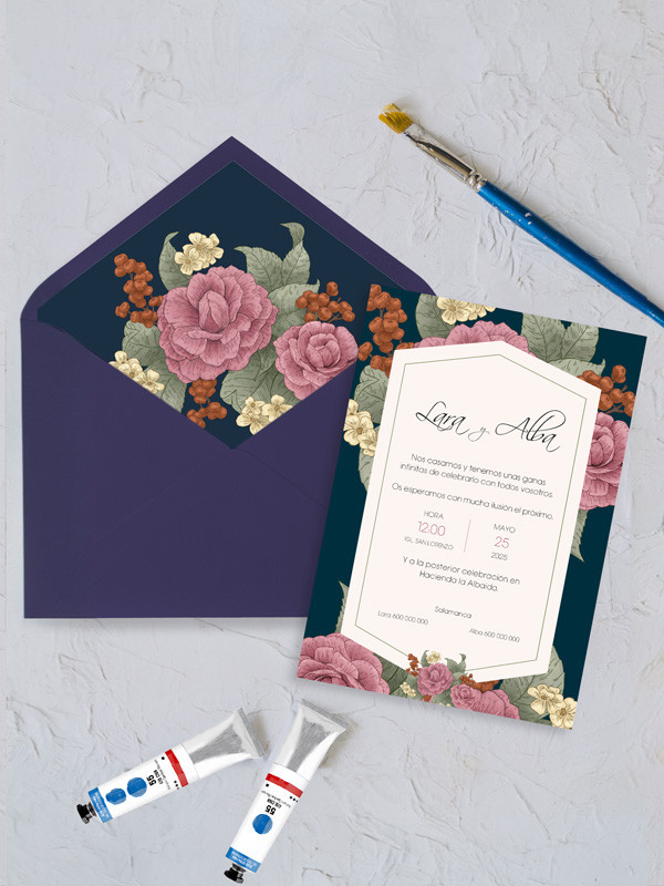 invitaciones boda flores originales