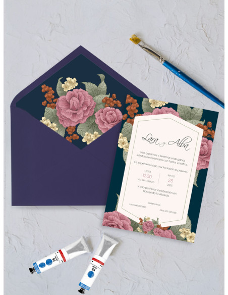 invitaciones boda flores originales