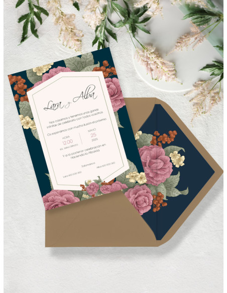 invitaciones boda económicas flores