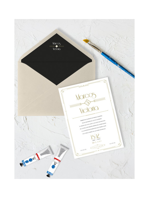 invitaciones de boda vintage baratas
