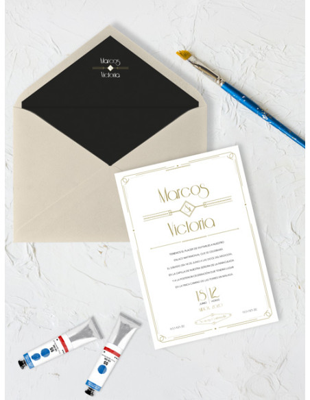 invitaciones de boda vintage baratas
