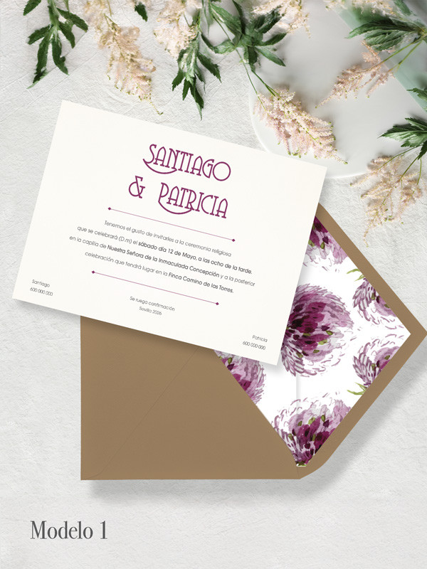invitaciones de boda flor dandelión
