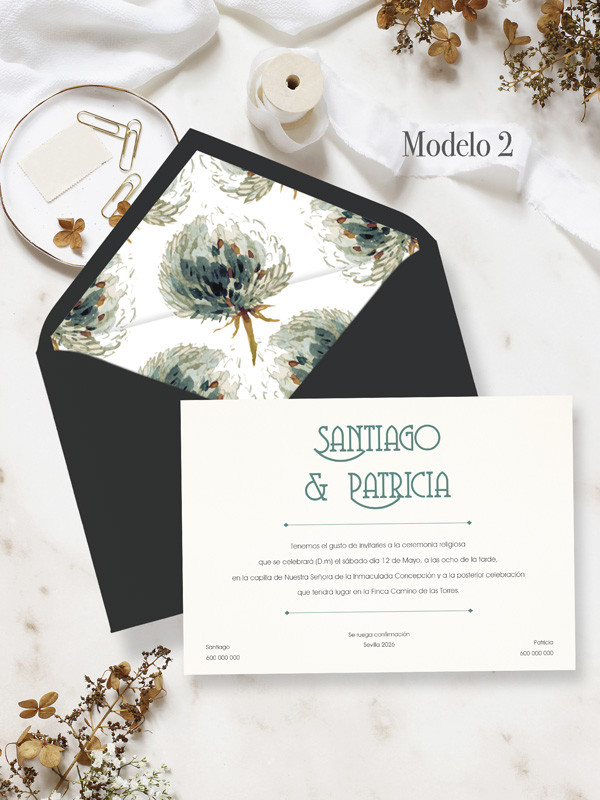 invitaciones de boda flor económica