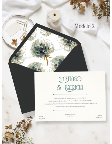 invitaciones de boda flor económica