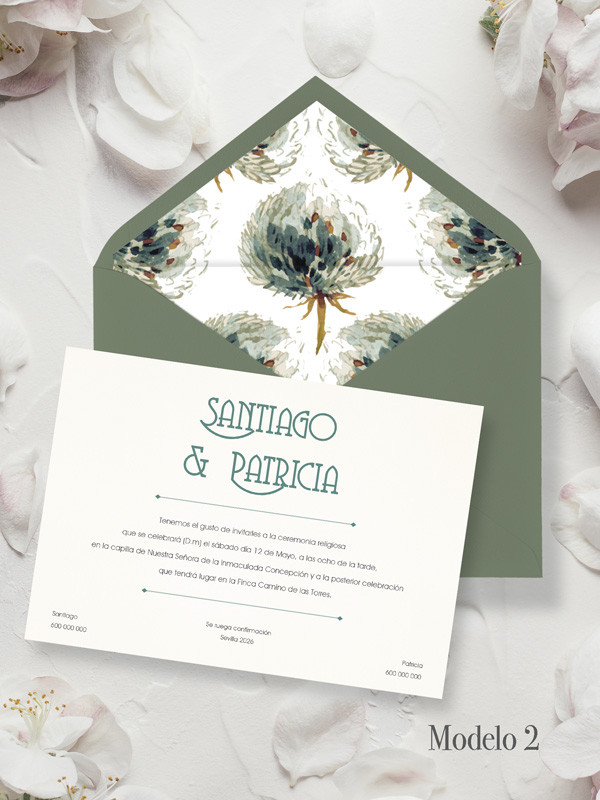 invitaciones de boda floral bonita
