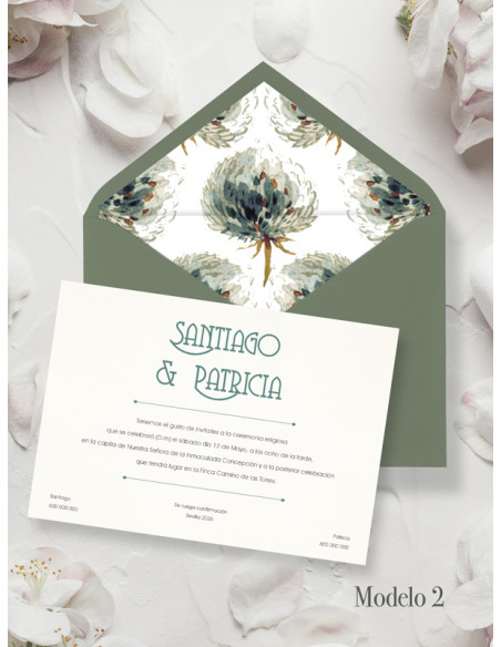 invitaciones de boda floral bonita