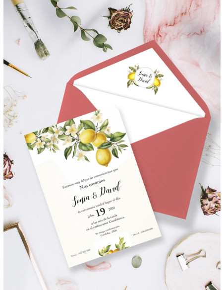 invitaciones de boda limones económicas originales