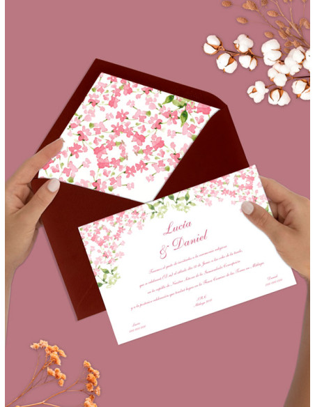 Invitacion boda papel flor alheli