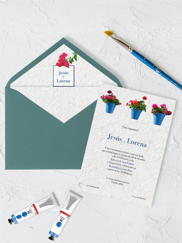 Invitaciones de boda patios de córdoba bonitos