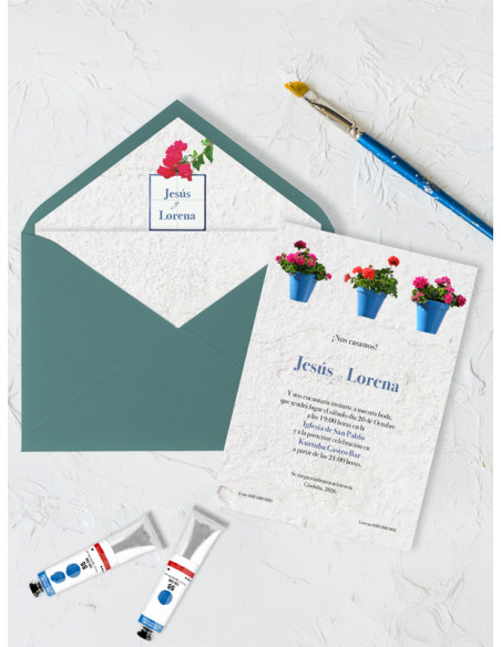Invitaciones de boda patios de córdoba bonitos