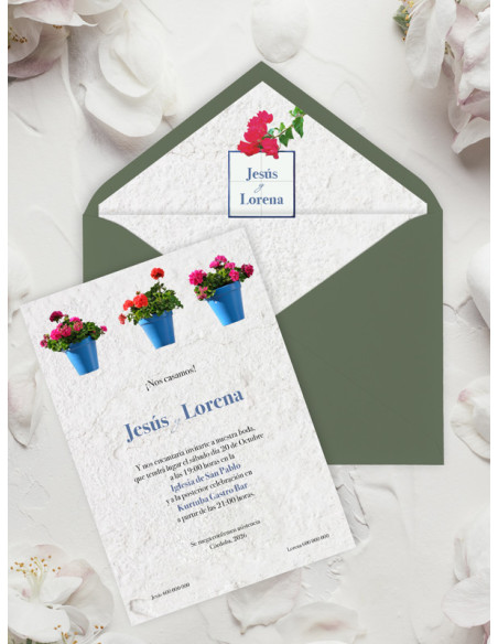 Invitaciones Boda con sobres especiales Patios Córdoba