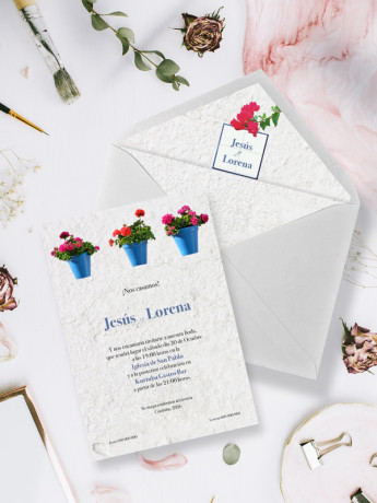 Invitaciones de boda patios de córdoba originales