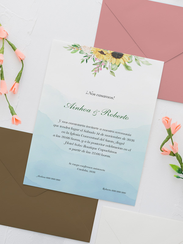 Invitaciones Boda con sobres...