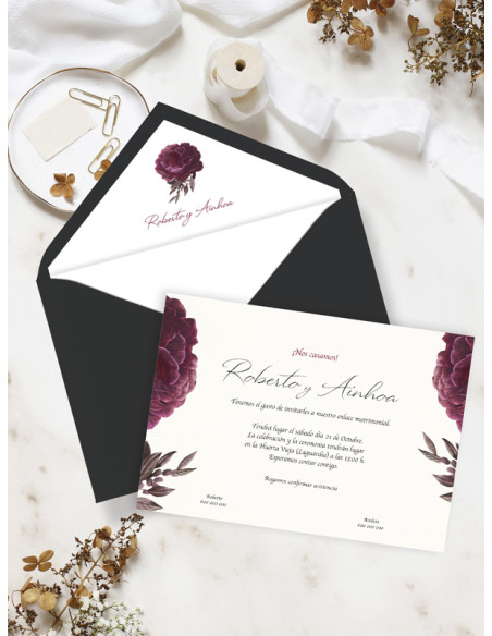 Invitaciones boda flores originales