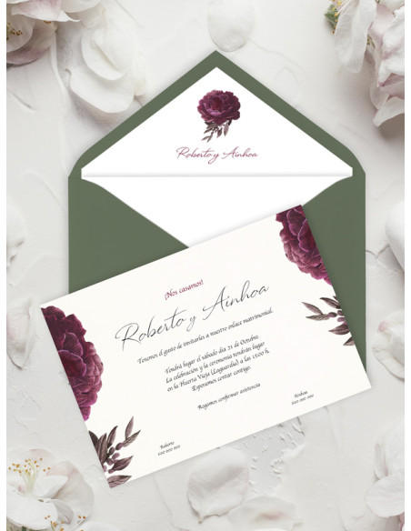 Invitaciones boda flores baratas