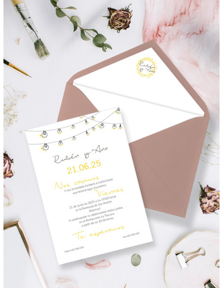 Invitaciones Boda con sobres especiales Guirnalda
