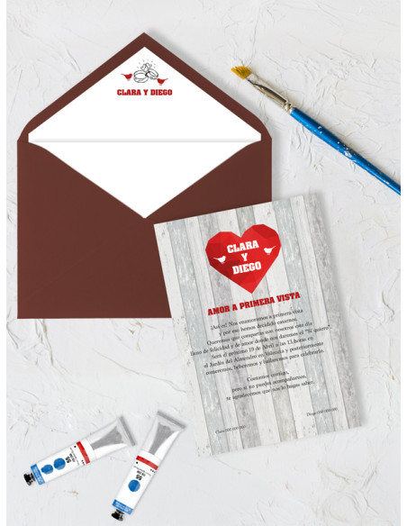 Invitaciones Boda con sobres especiales First Dates