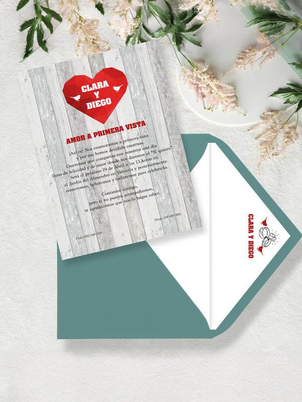 Invitación boda first dates originales