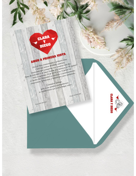 Invitación boda first dates originales