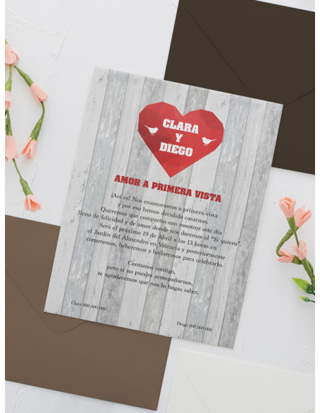 Invitaciones Boda con sobres especiales First Dates