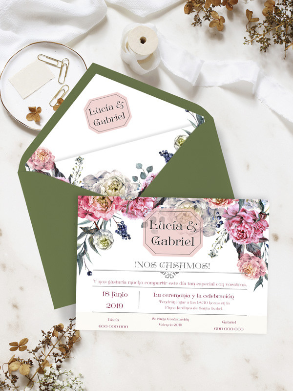 Invitaciones Boda con sobres...