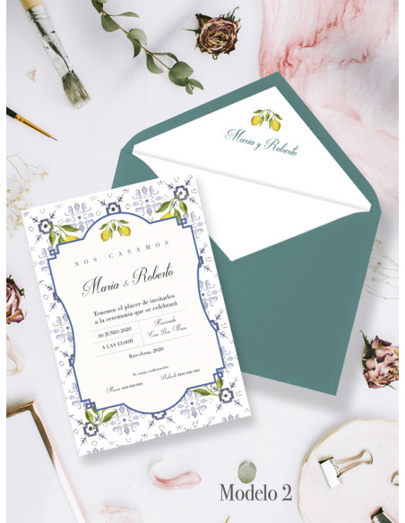 Invitaciones Boda con sobres especiales Limones