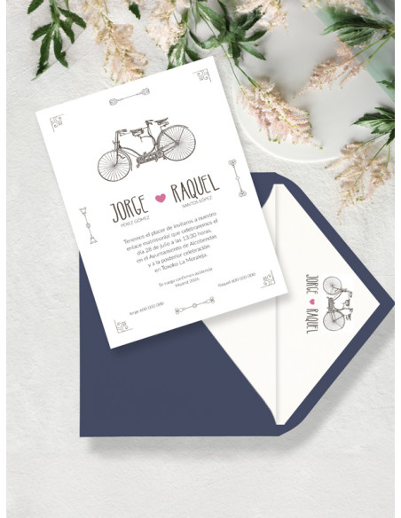 Invitaciones de boda bicicletas