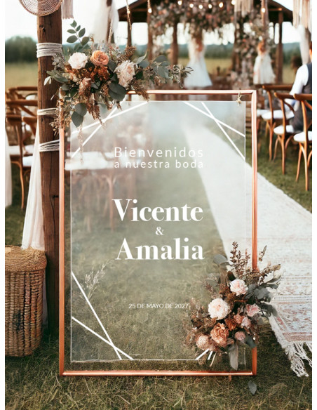 Cartel metacrilato con vinilo de corte