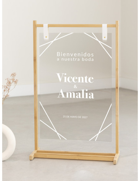 Cartel de Metacrilato Personalizado para Bodas | Líneas