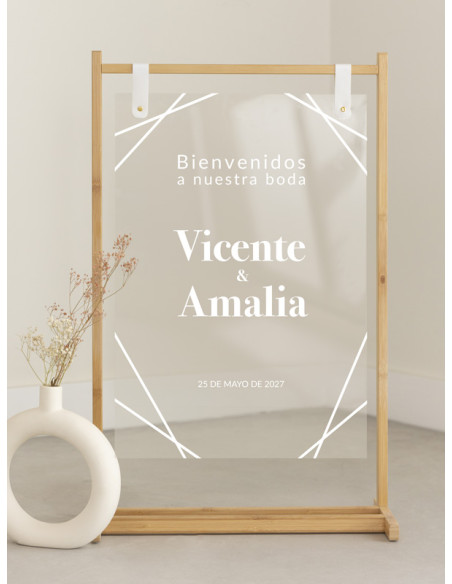 Cartel metacrilato con vinilo para bodas