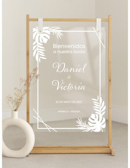 Cartel de Metacrilato Personalizado para Bodas | Monstera