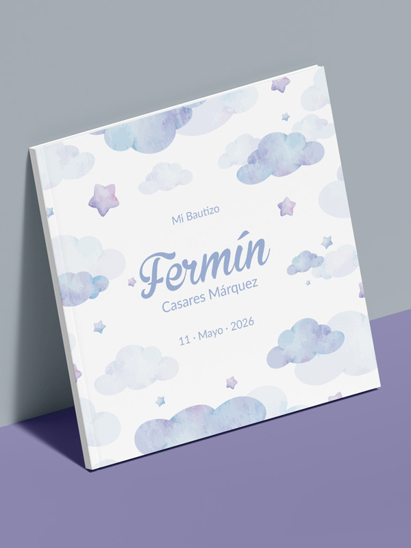 Libro firmas Bautizo Cielo Azul