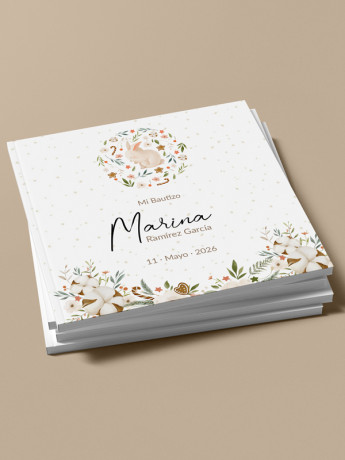 Libro firmas Bautizo Conejito 2