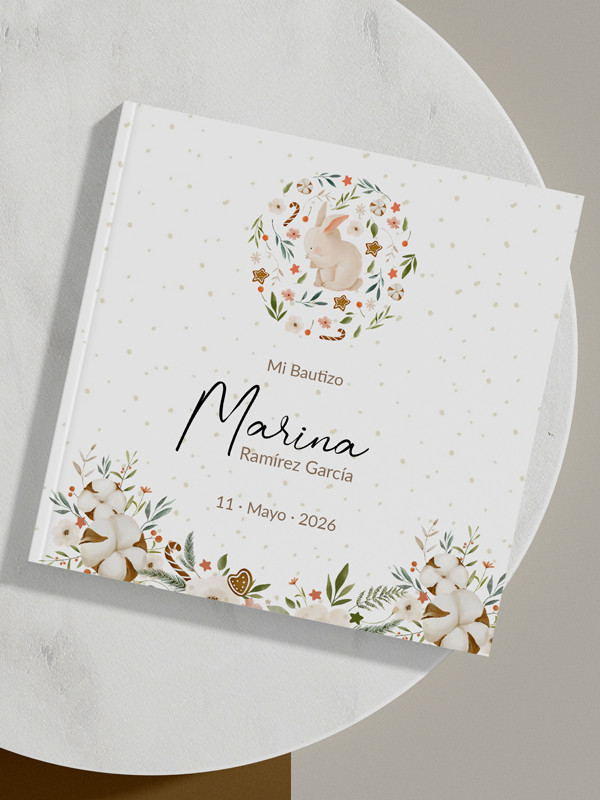 Libro firmas Bautizo Conejito