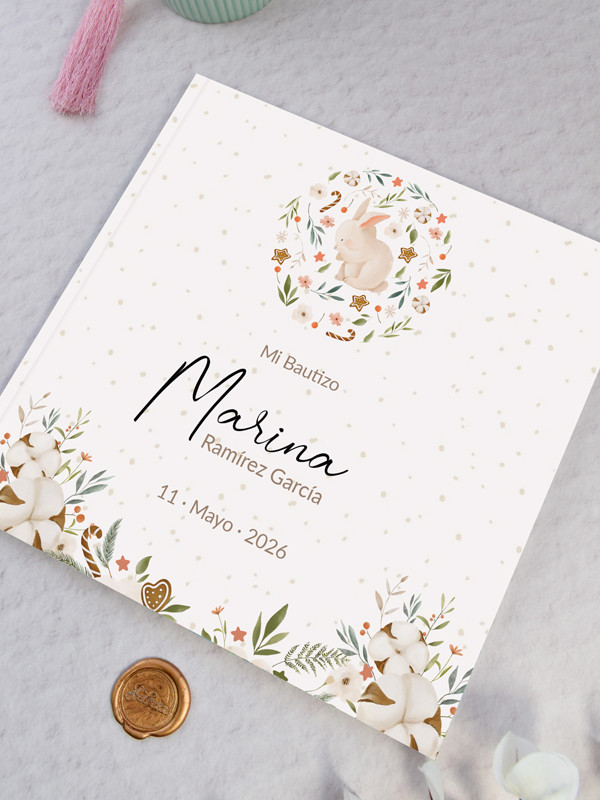 Libro firmas Bautizo Conejito barato