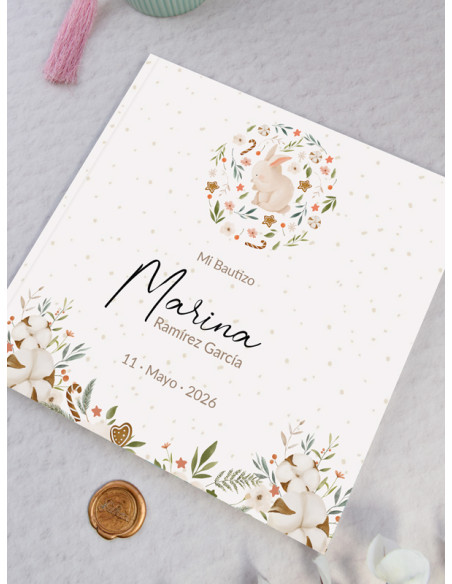 Libro firmas Bautizo Conejito barato