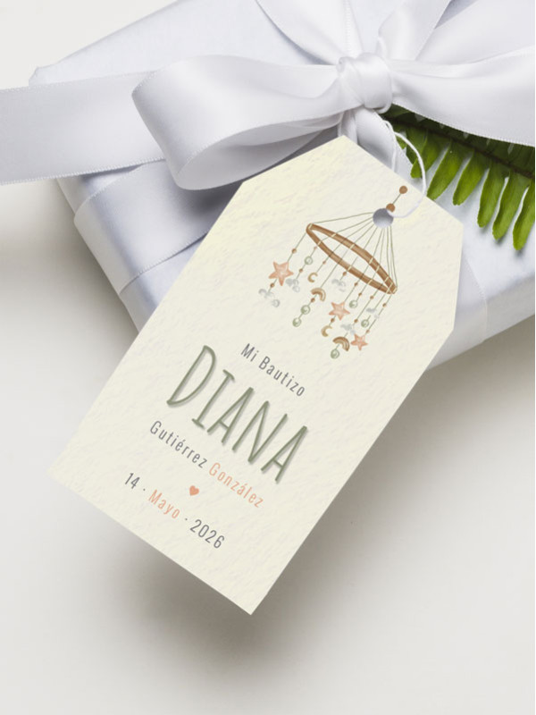 Etiquetas bautizo Carrusel