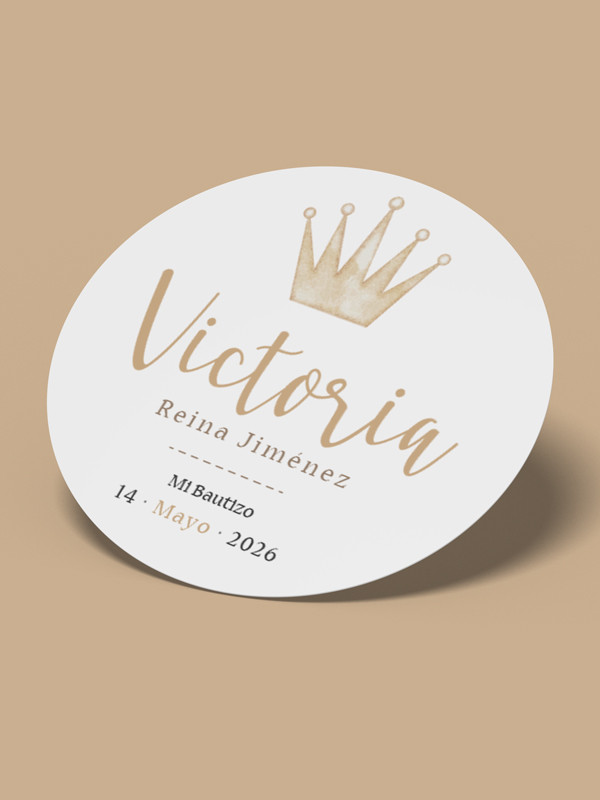 Pegatinas bautizo Corona