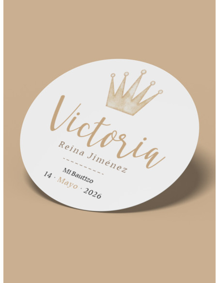 Pegatinas bautizo Corona
